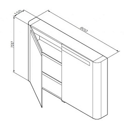 Am.Pm Зеркальный шкаф Bliss L 80 – фотография-2